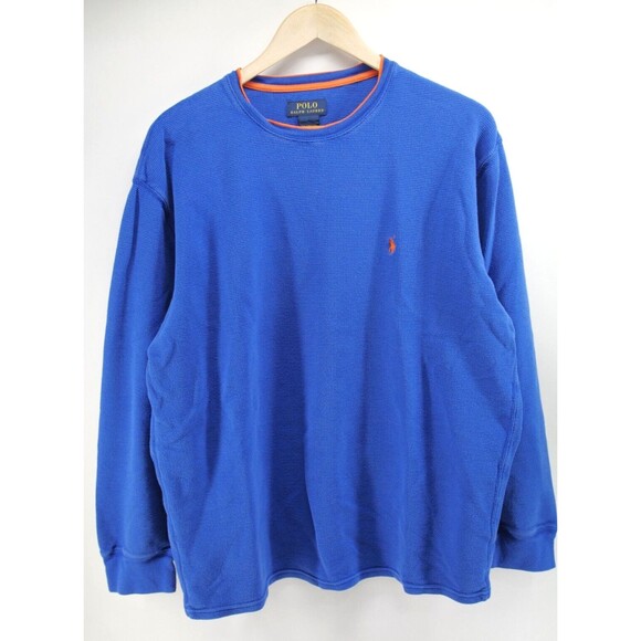 Polo Ralph Lauren Sweater 2XL Mens XXL‎ Blue Waffle Knit - Picture 1 of 6